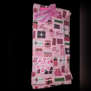 Betsey Johnson Pink Towel with Christmas Gift Print